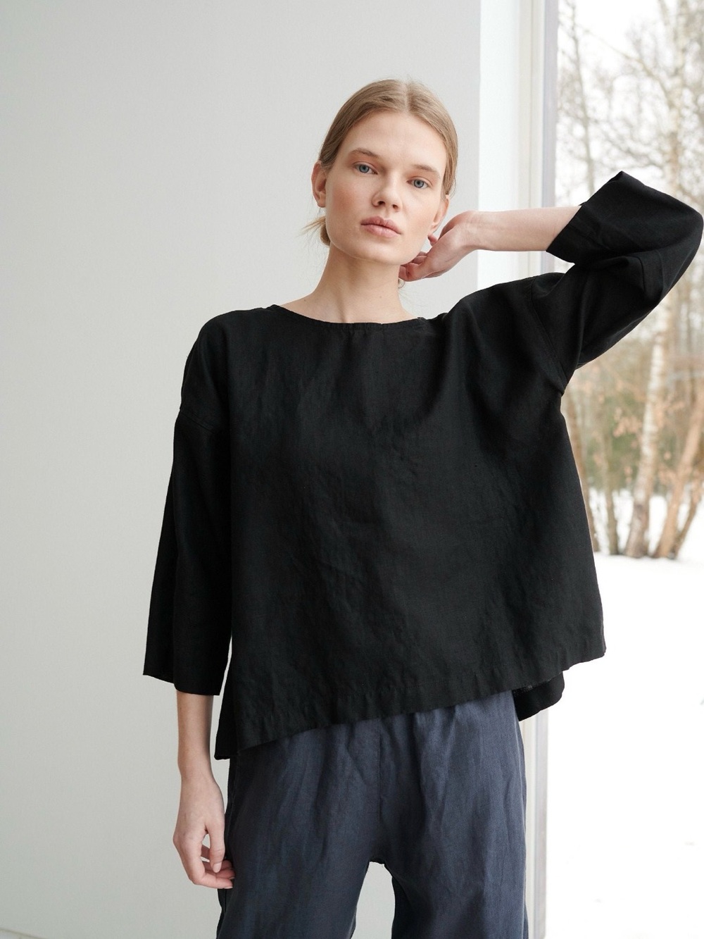 Linenfox Harper Tunic Black Size S